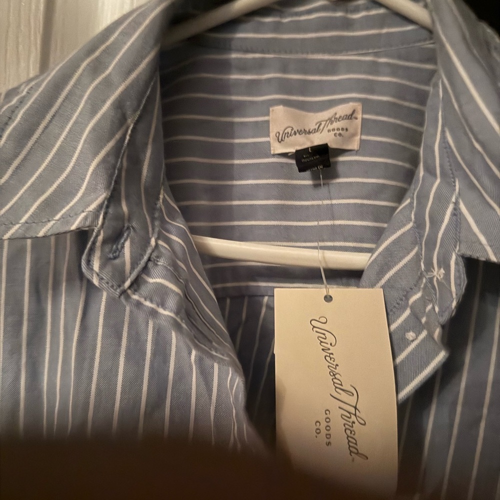 Brand New Size Large Universal Thread Saddle Grey & Brown button up shirt